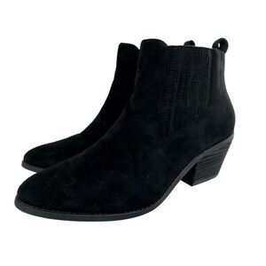 Boutique by Corkys Women’s Potion Black Microsuede Ankle Booties